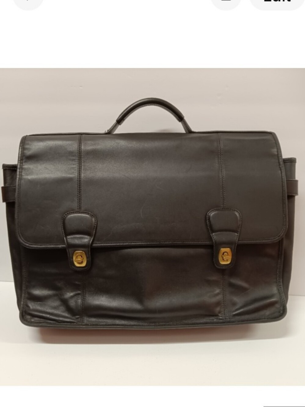 Coach Men's Smooth Black Genuine Leather Briefcase